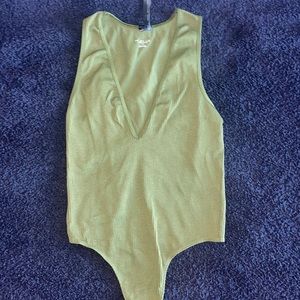 Olive Green Thong Bodysuit